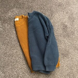 Brother Mustard and Blue Knit Sweaters